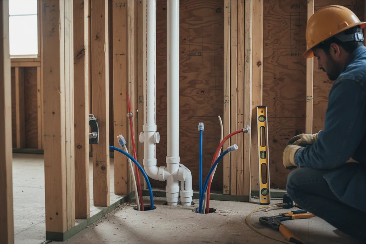 Drain and supply rough-in during Garbage Disposal Repair in Urbana